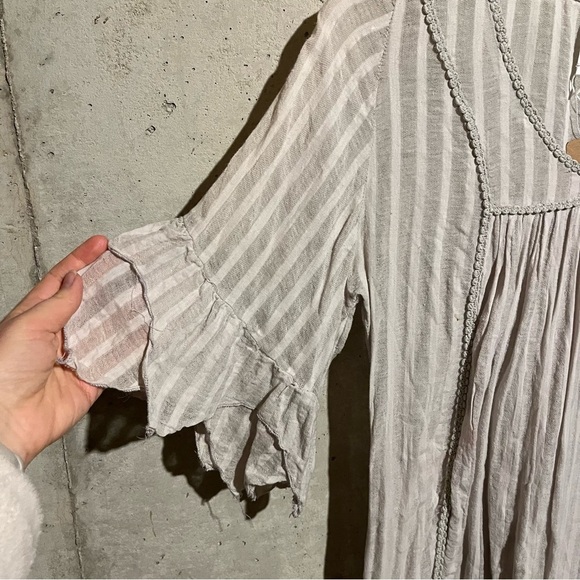 Mariaretto Tunic Top Mini Dress Sheer Layered Ruffles Lagenlook Cottage Core L - Picture 2 of 9